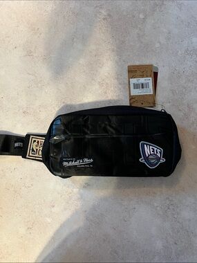 Mitchell & Ness Black Brooklyn Nets Waist Sling Bag Unisex NWT $50